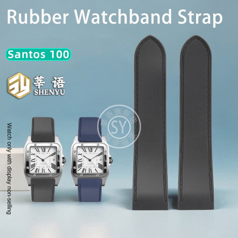 Cartier Watch Santos - Shenyu-男性と女性のためのゴム製時計ストラップ、腕時計ストラップ、リストバンド、防水シリコン、カルチェ、レディース100、25mm、23mm