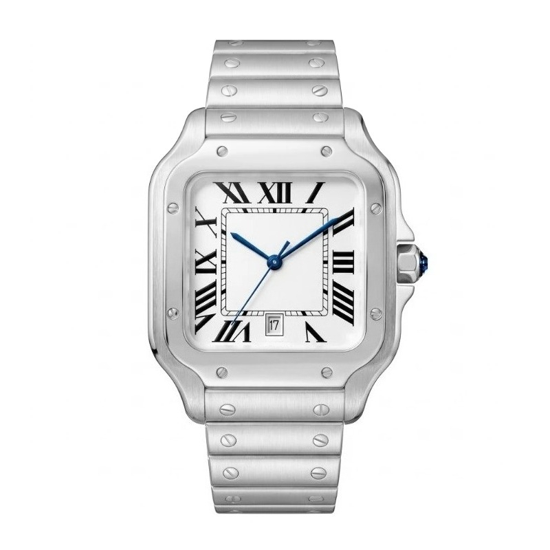 Cartier Watch Tank - 新しい高級メンズクォーツ時計クラシックレトロスタイルレディースウォッチローマ数字日付表示ステンレススチール日本製ムーブメント