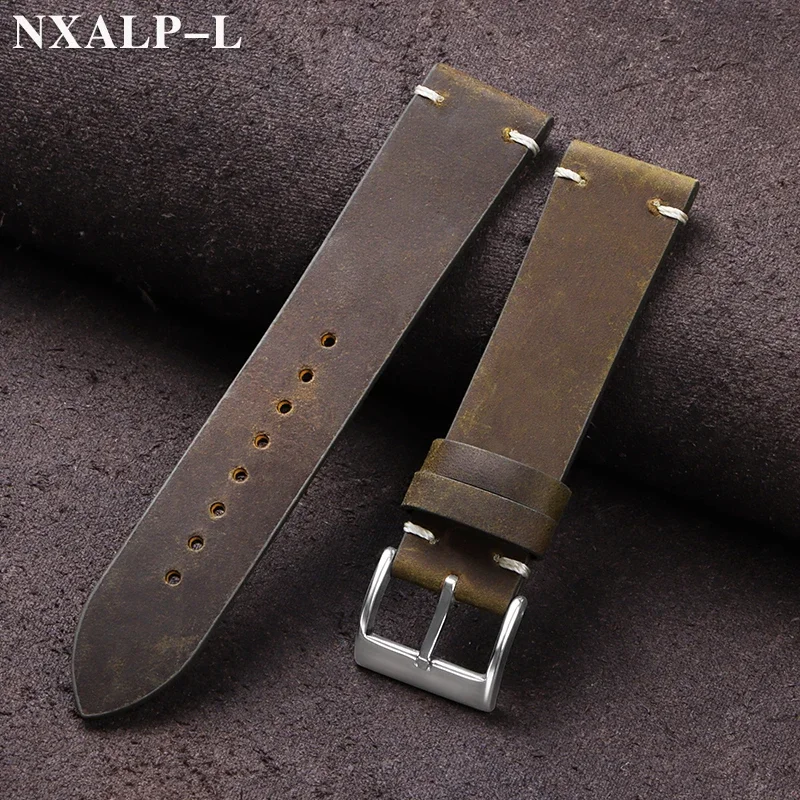 Suede Strap Watch - ヴィンテージオイルワックスレザー時計バンド 18 ミリメートル 20 ミリメートル 21