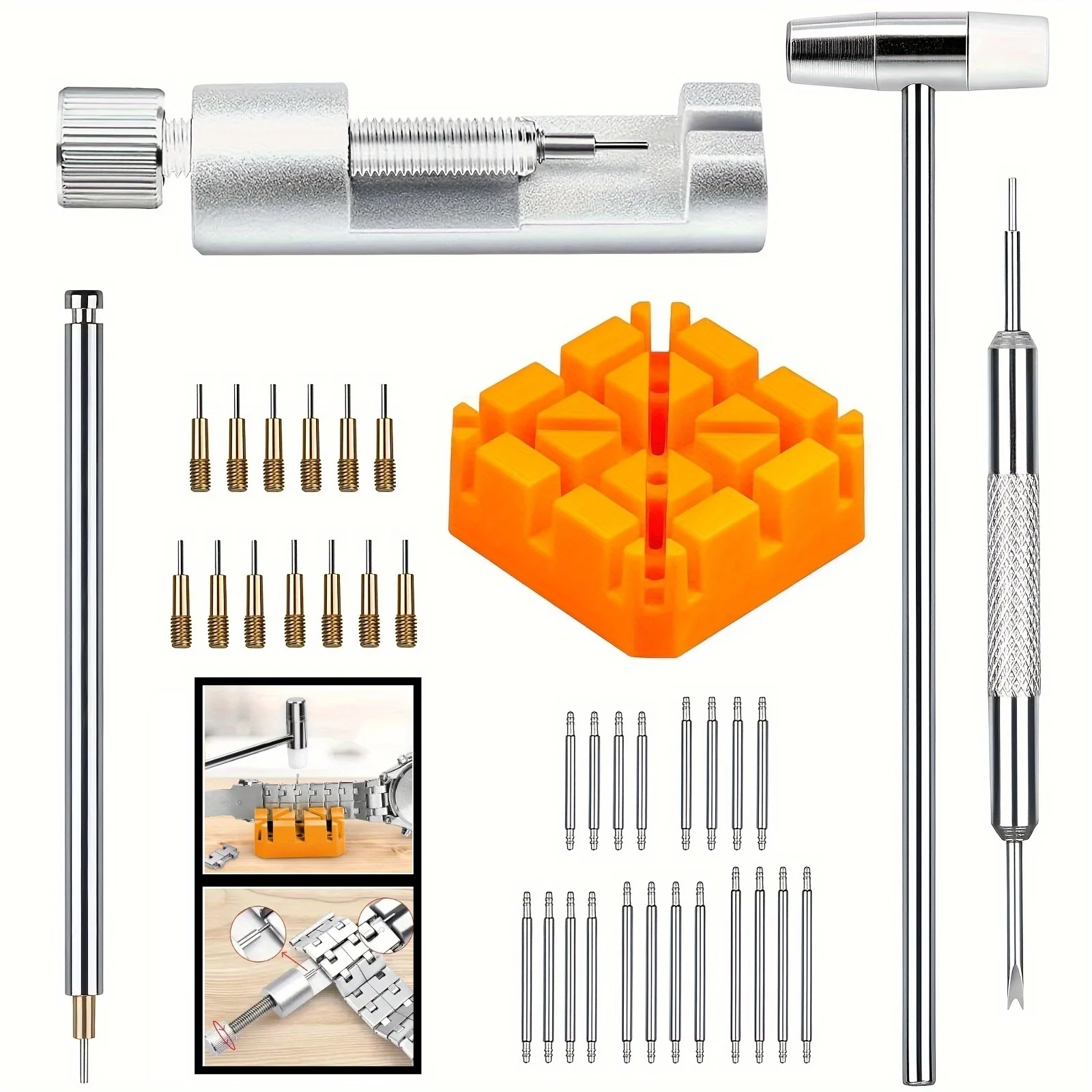 Spring Bar Tool Set - 41個/セット時計リンク、時計バンドツールキット、時計リンクリムーバー、20個のスプリングバー、13個のスペアニードル、ギフトに最適