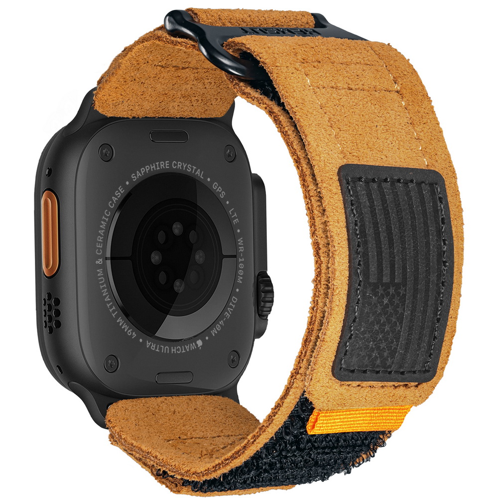 Suede Strap Watch - Apple Watch SE10用バンド 42/46mm 牛革スエード ファッションレトロリストストラップ