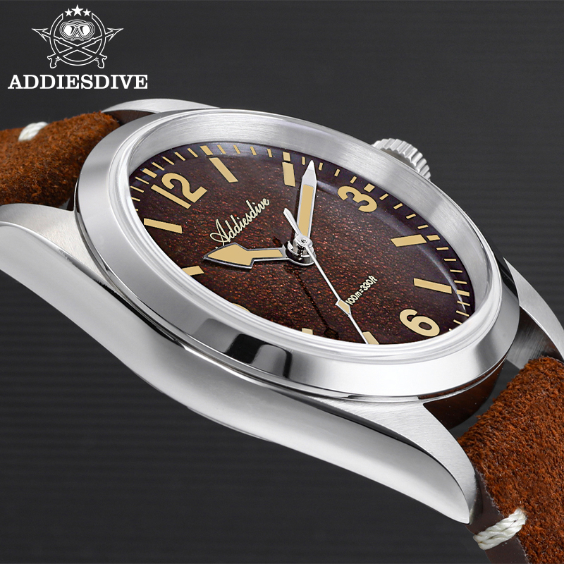 ADDIESDIVE 36 ミリメートル 200 メートル防 - Suede Strap Watch のレビューと価格