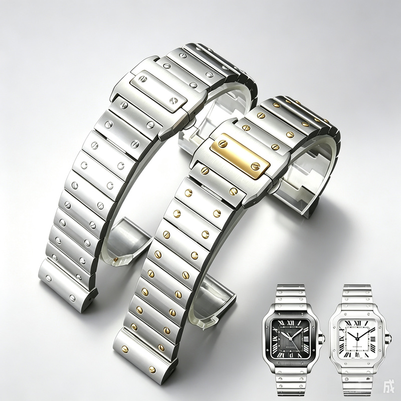 ステンレススチール時計ストラップ メンズ カルティエ サント - Cartier Watch Santos のレビューと価格
