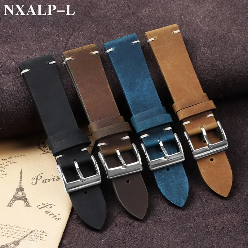 ヴィンテージオイルワックスレザー時計バンド 18 ミリメート - Suede Strap Watch のレビューと価格