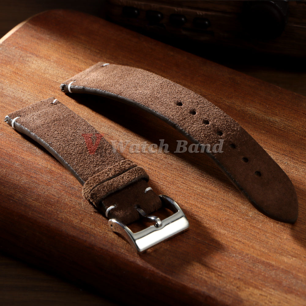 20 ミリメートル 22 ミリメートル高品質スエード牛革ヴィ - Suede Strap Watch のレビューと価格