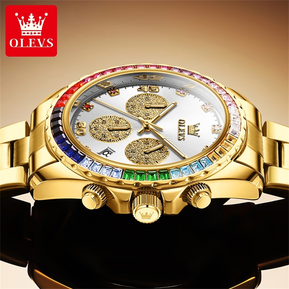 OLEVS 2939 高級クォーツムーブメント レインボーD - Rolex Watch Datejust のレビューと価格