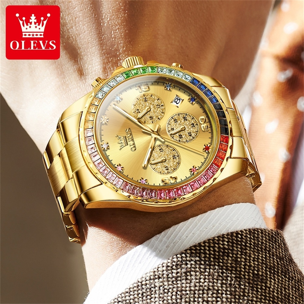 OLEVS 2939 高級クォーツムーブメント レインボーD - Rolex Watch Datejust のレビューと価格