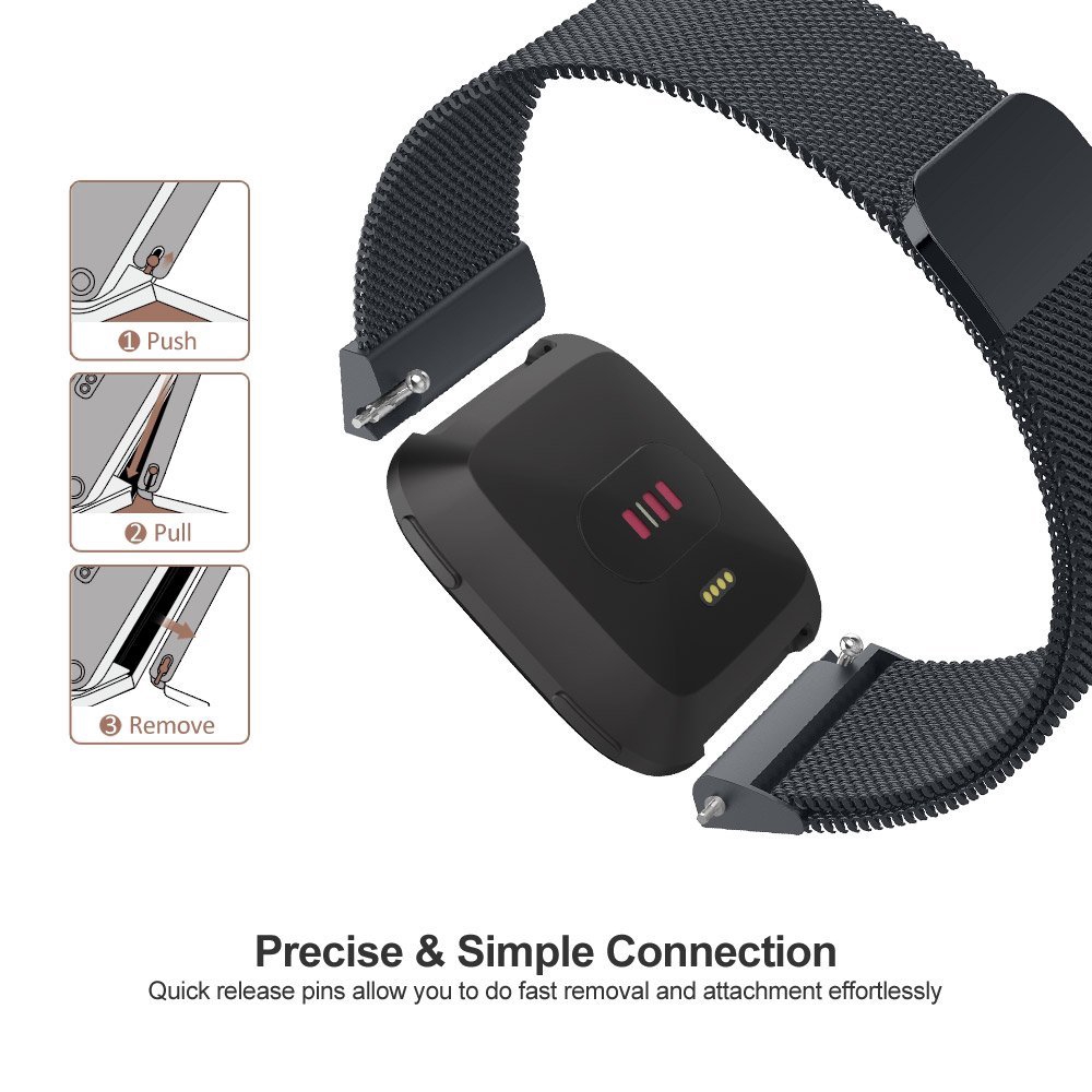 ミラネーゼメッシュバンドストラップ Fitbit Versa - Mesh Strap Metal のレビューと価格