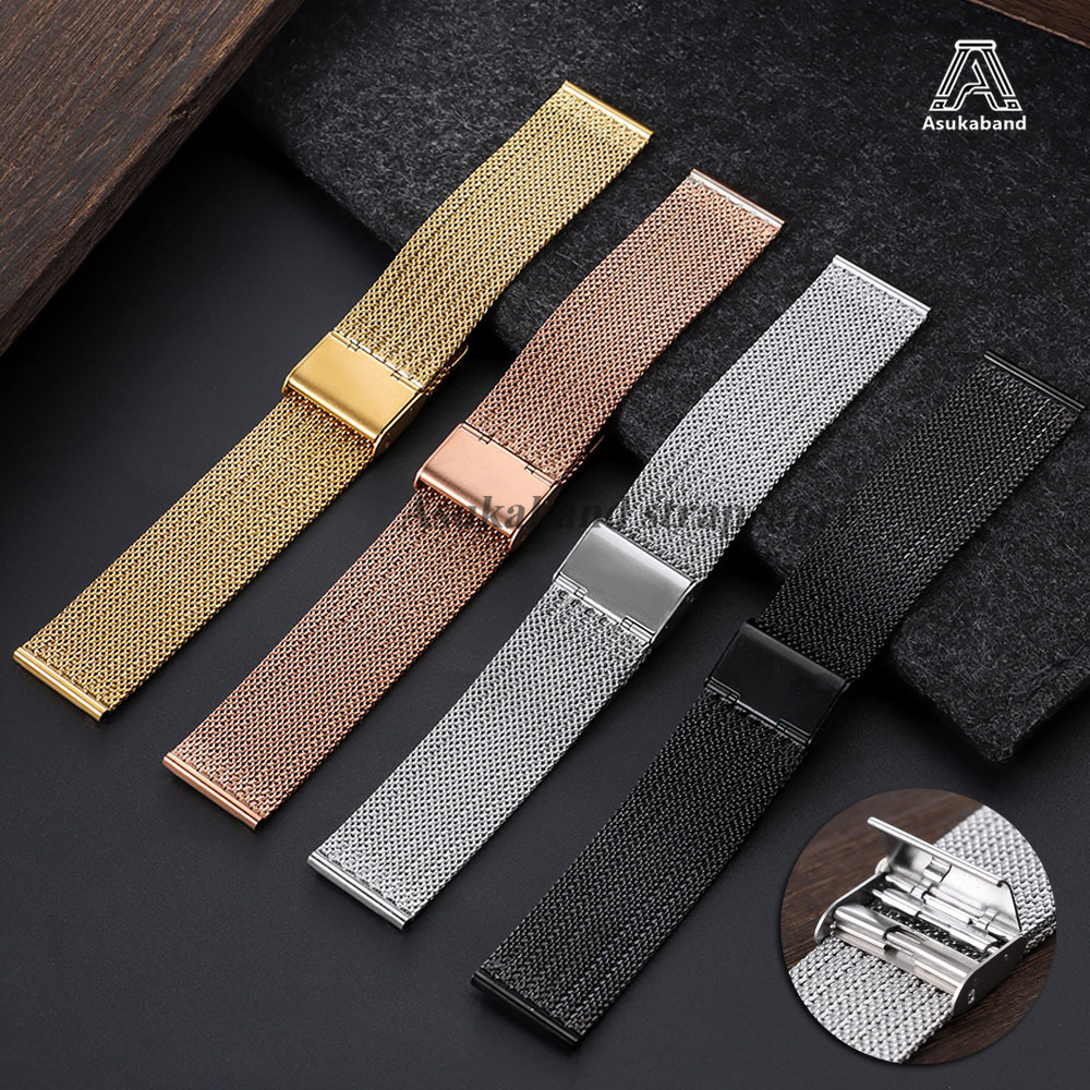 0.6メッシュミラネーゼステンレススチールストラップ18mm - Mesh Strap Metal のレビューと価格