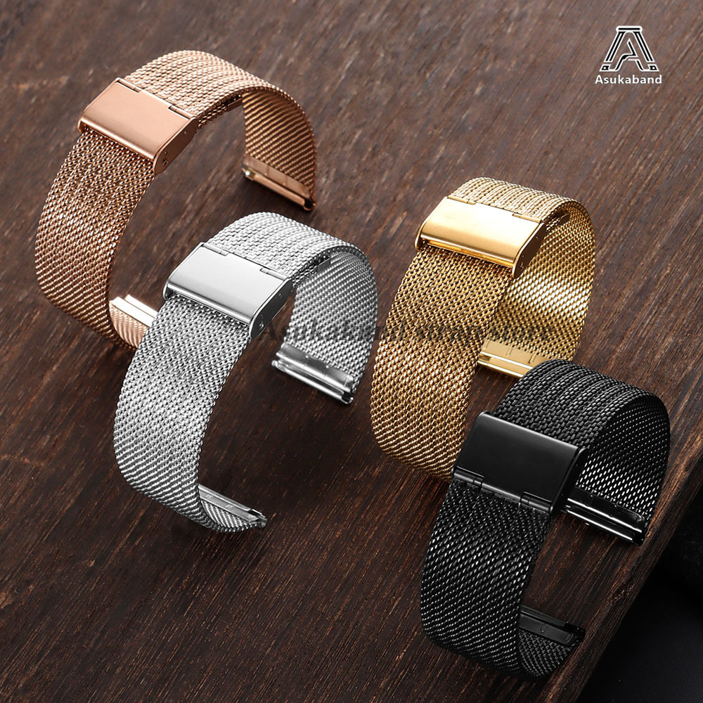 0.6メッシュミラネーゼステンレススチールストラップ18mm - Mesh Strap Metal のレビューと価格