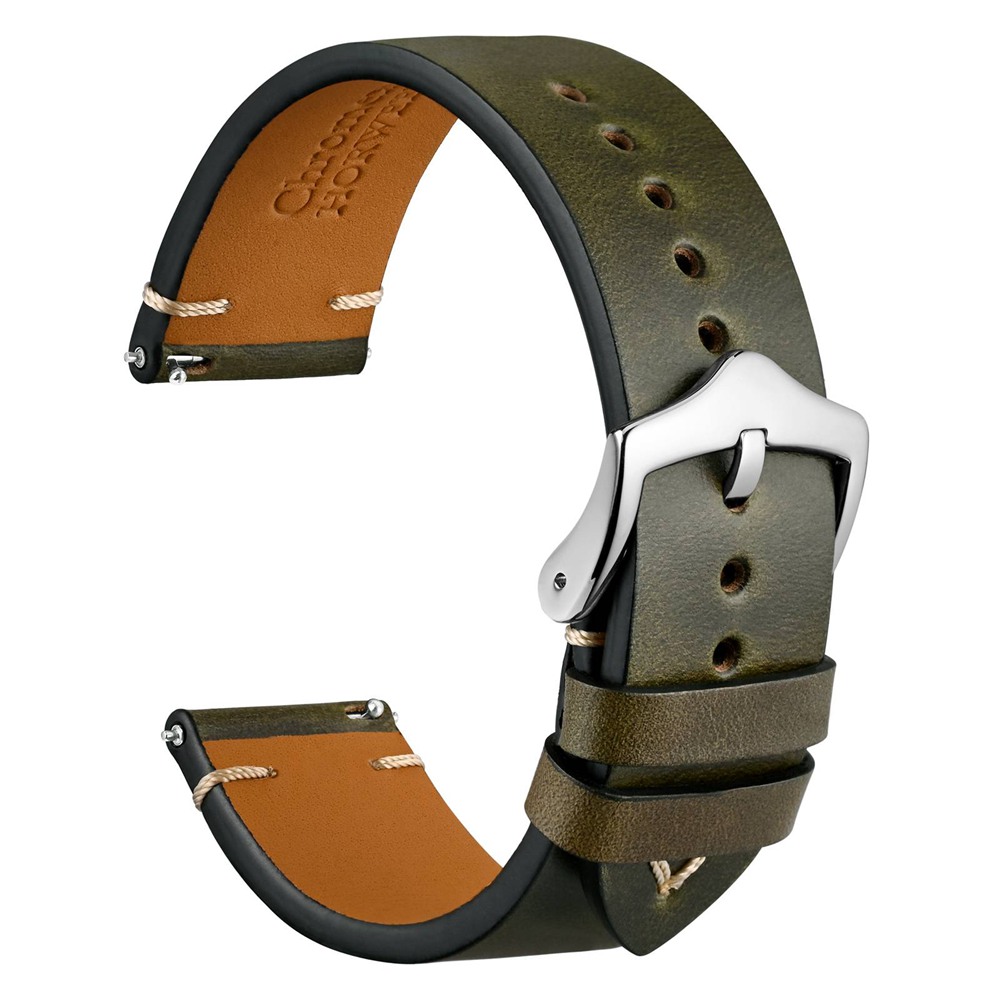Wocci-オイルワックスレザー時計ストラップ、調節可能な時 - Leather Strap Quick Release のレビューと価格