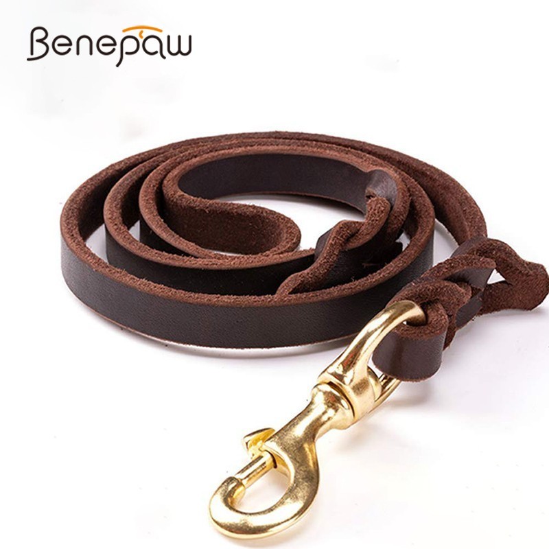 Benepaw-ペット用の手作りの牛革レザーの鎖,大型犬用の - Leather Strap Quick Release のレビューと価格